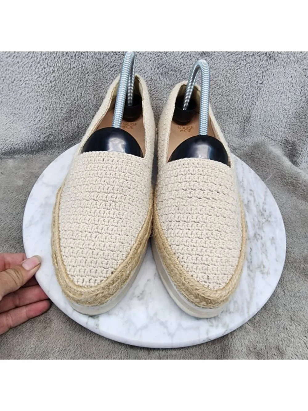 Louise et Cie Shoes Womens Size 8 Calum Cream Crochet Espadrille Flats *Read*